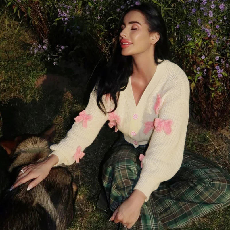 Bow Decoration Women's Sweater