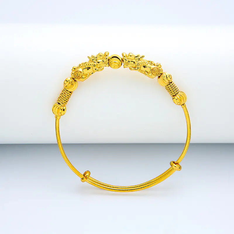 Gold-Plated Pixiu Women's Adjustable Bracelet Jewelry