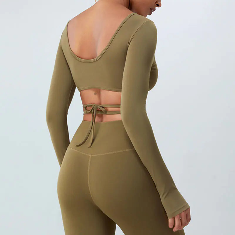 Women's 2-in-1 Long Sleeve Athletic Workout Tops