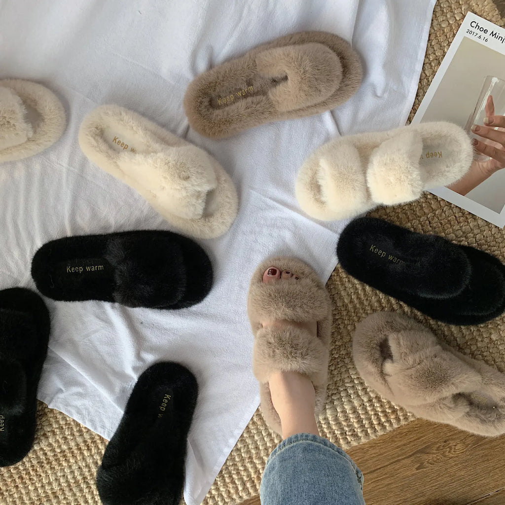 Women's Hairy Slippers