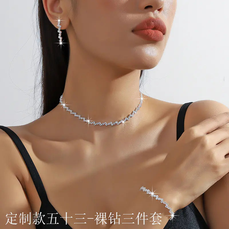 Cross-Border Popular Claw Chain Zircon Jewelry Set