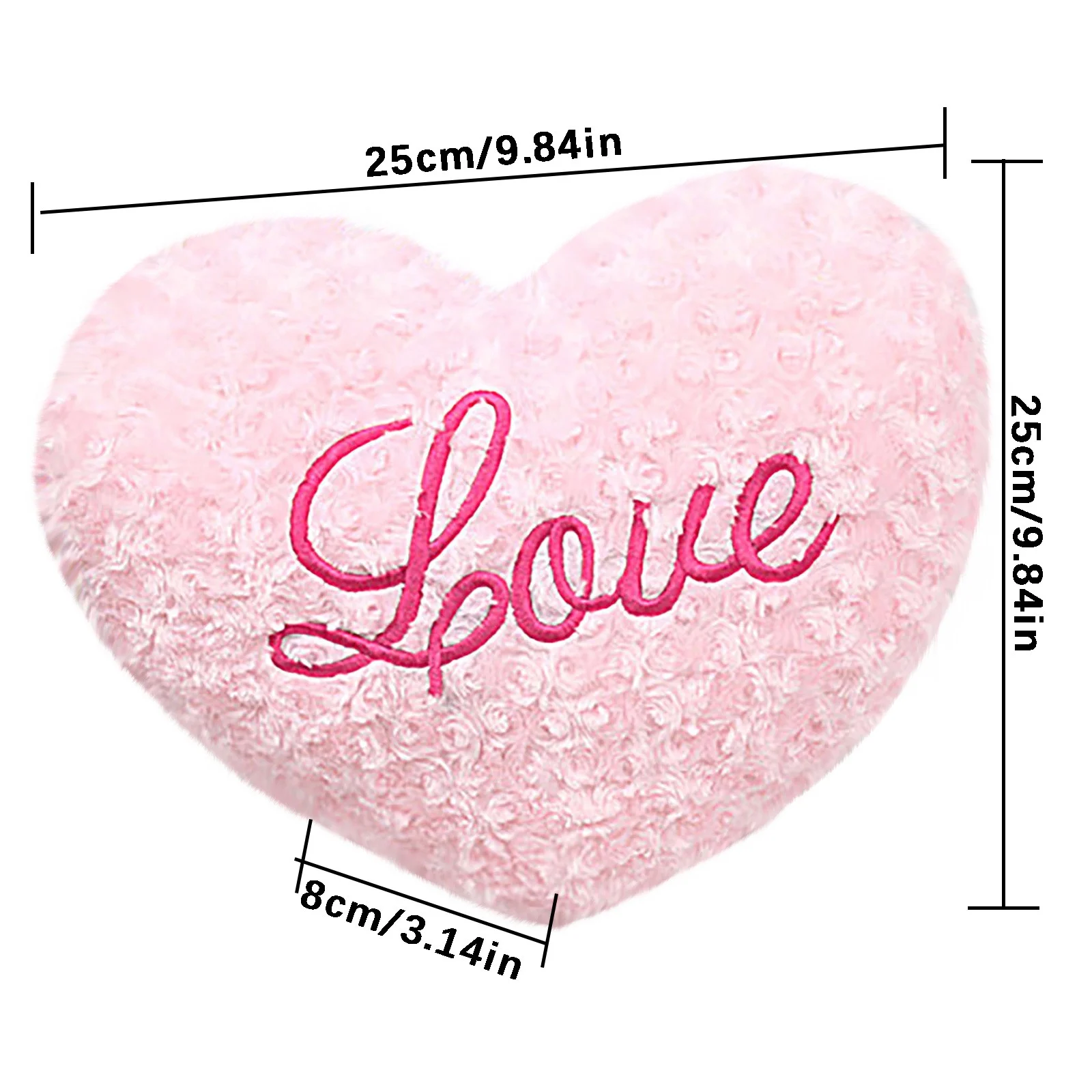 Fluffy Heart Shaped Throw Pillow