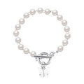 Creative OT Buckle Bee Pendant Pearl Bracelet for Women