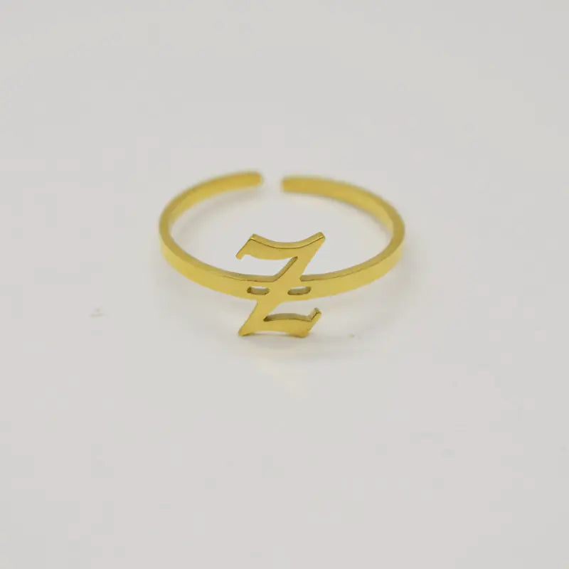 Vintage English Alphabet Ring in 18K Vacuum Plating