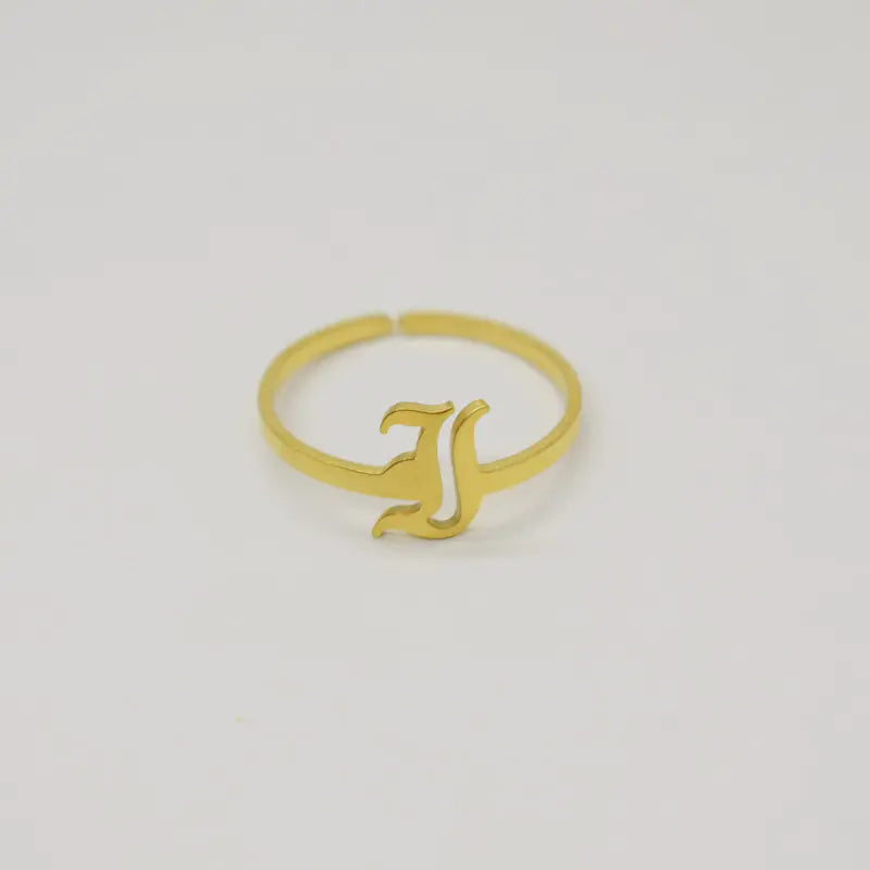Vintage English Alphabet Ring in 18K Vacuum Plating