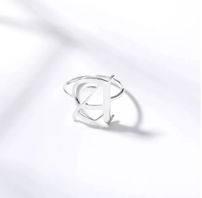 Vintage English Alphabet Ring in 18K Vacuum Plating