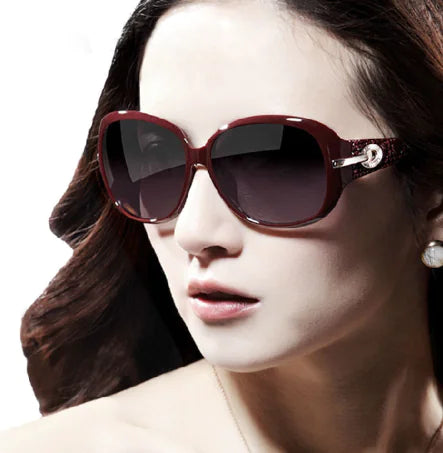 Rhinestone-Accented Women's Sunglasses with Large Frame