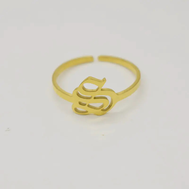 Vintage English Alphabet Ring in 18K Vacuum Plating