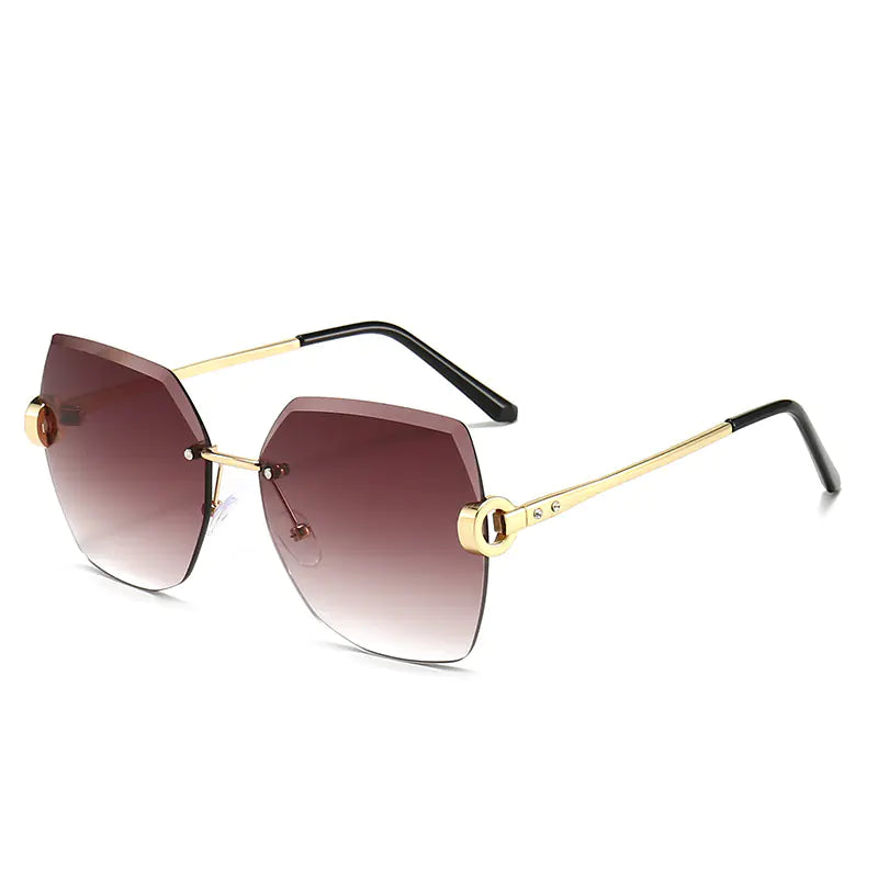 Trendy Metal Edge Frameless Women's Sunglasses