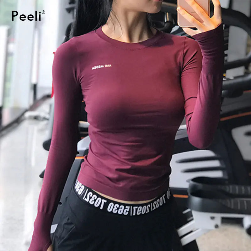 Women's Long Sleeve Yoga Fitness Tops