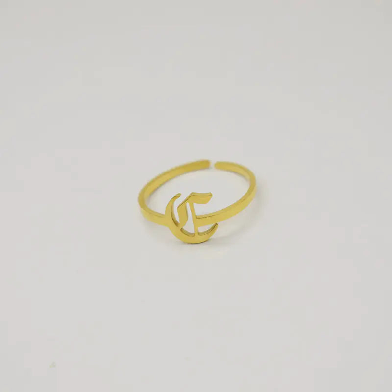 Vintage English Alphabet Ring in 18K Vacuum Plating