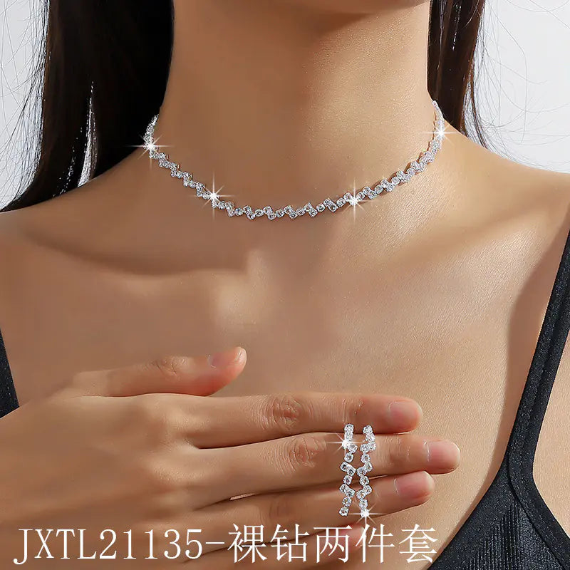 Cross-Border Popular Claw Chain Zircon Jewelry Set