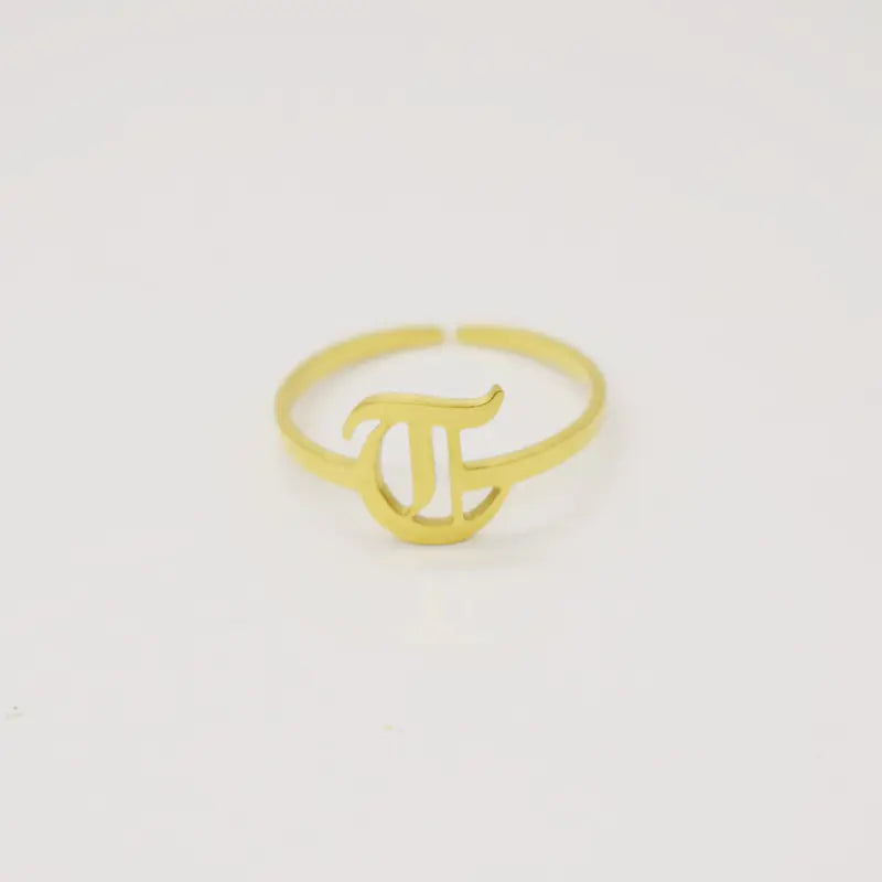 Vintage English Alphabet Ring in 18K Vacuum Plating