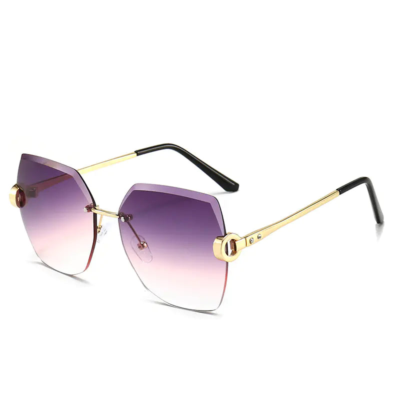 Trendy Metal Edge Frameless Women's Sunglasses