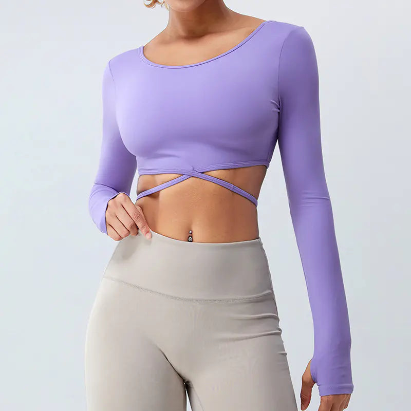 Women's 2-in-1 Long Sleeve Athletic Workout Tops