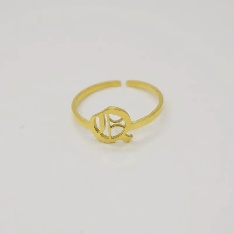 Vintage English Alphabet Ring in 18K Vacuum Plating
