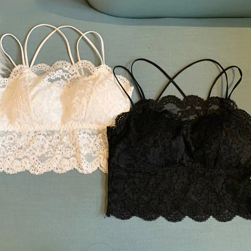 Chic Women's Lace Crop Tops - Summer Korean Style