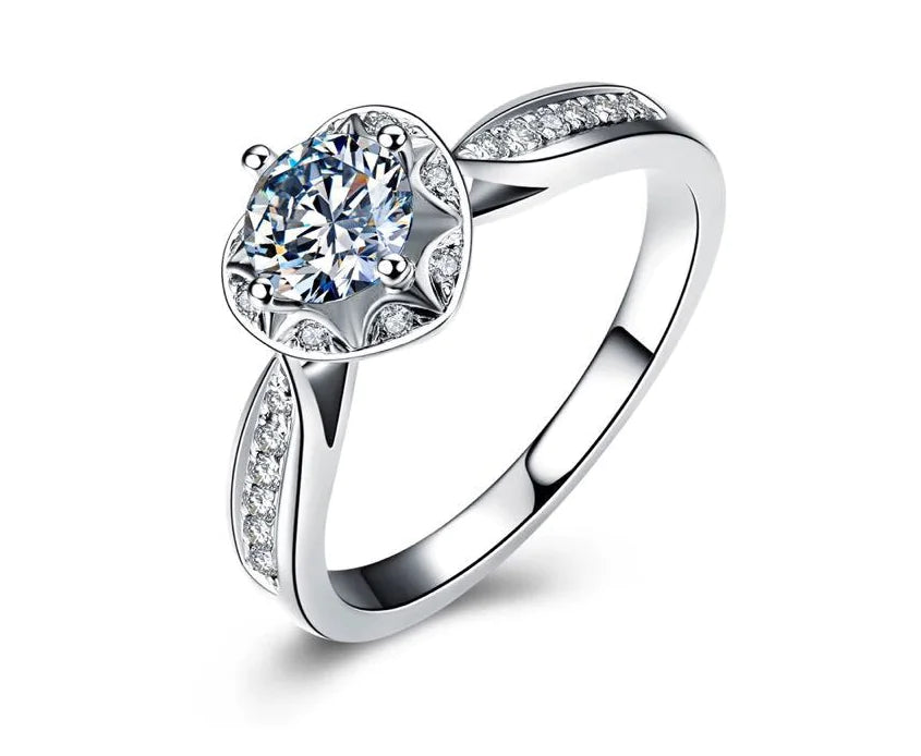 Diamond Women's Ring with Fire Opal Jewelry