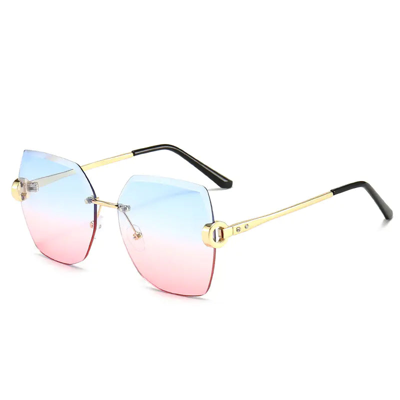 Trendy Metal Edge Frameless Women's Sunglasses