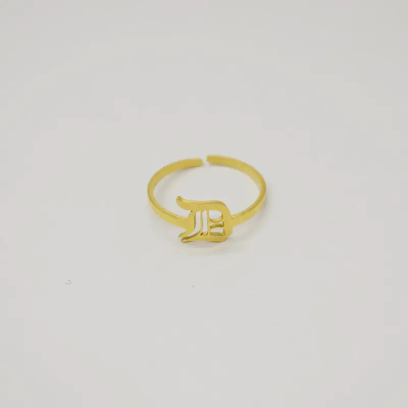 Vintage English Alphabet Ring in 18K Vacuum Plating