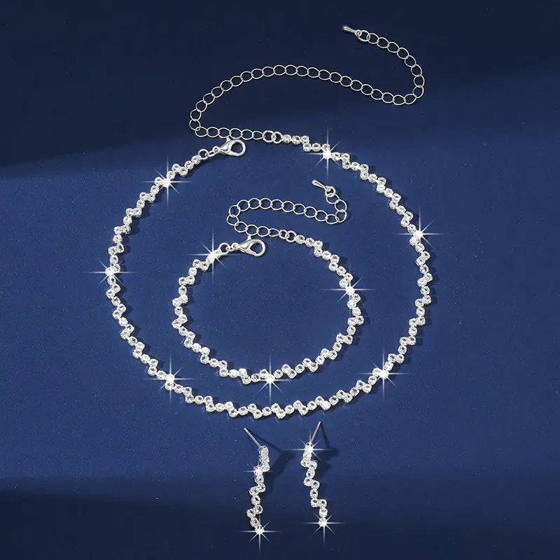 Cross-Border Popular Claw Chain Zircon Jewelry Set