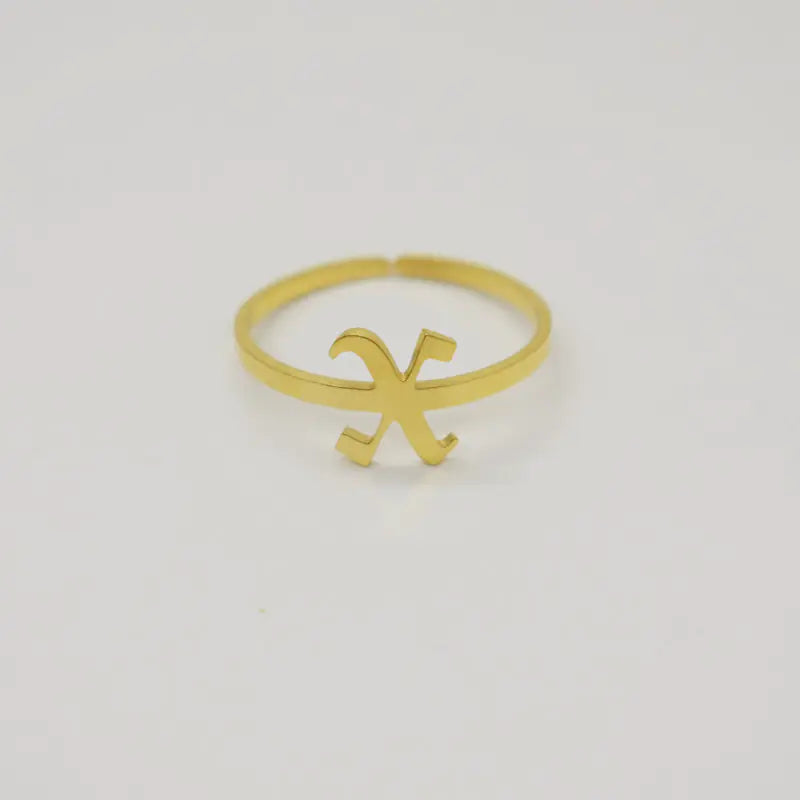 Vintage English Alphabet Ring in 18K Vacuum Plating